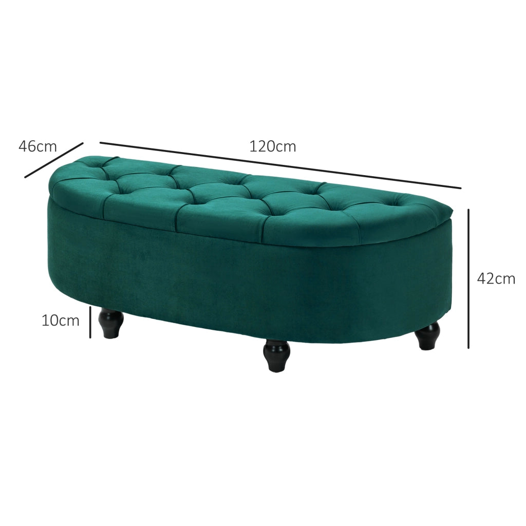 PANCA Contenitore 120x46x42 cm Verde Scuro in poliestere