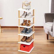 Rack per scarpe in legno stivolabile - Cassetto per scarpe spaziale per salotto, corridoio, bagno