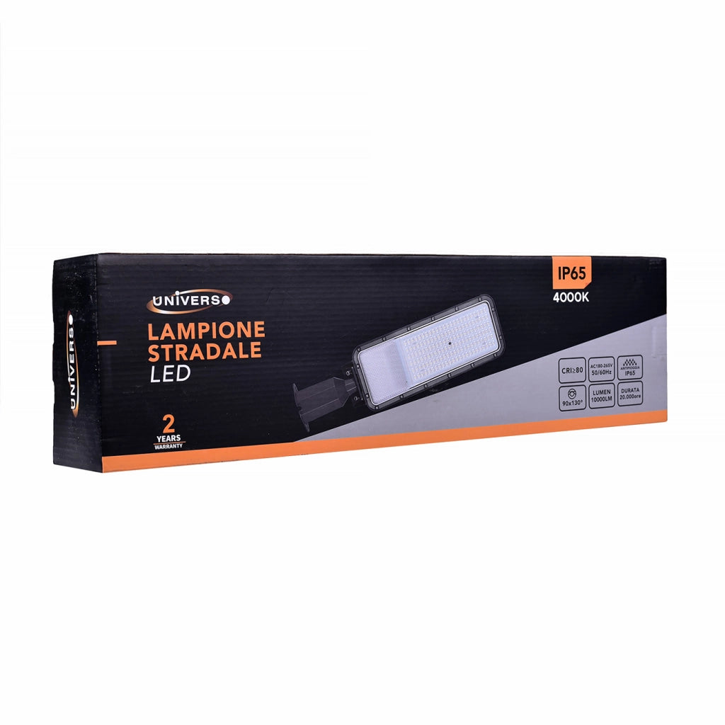 LAMPIONE STRADALE LED 100W GRIGIO LUCE NATURALE 4000K° - ILLUMINAZIONE PER ESTERNI IP65