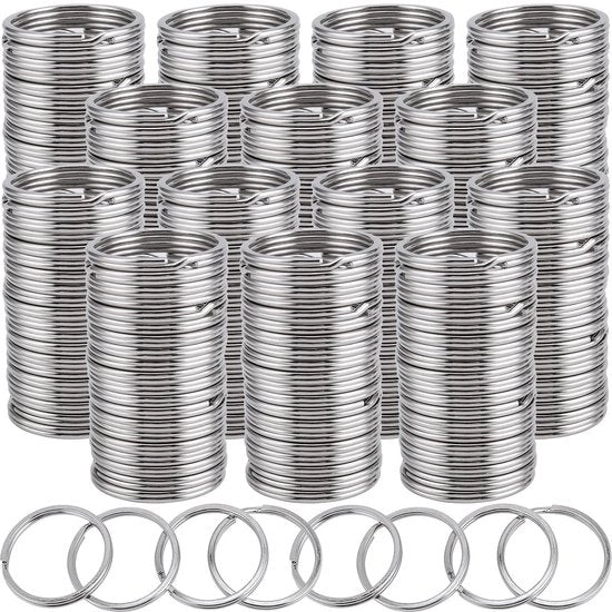 Chiave da chiave su perni - 500 pezzi - Argento - Anelli a spirale in metallo - Ideale per chiavi e attrezzi - Perfetto per l'organizzazione