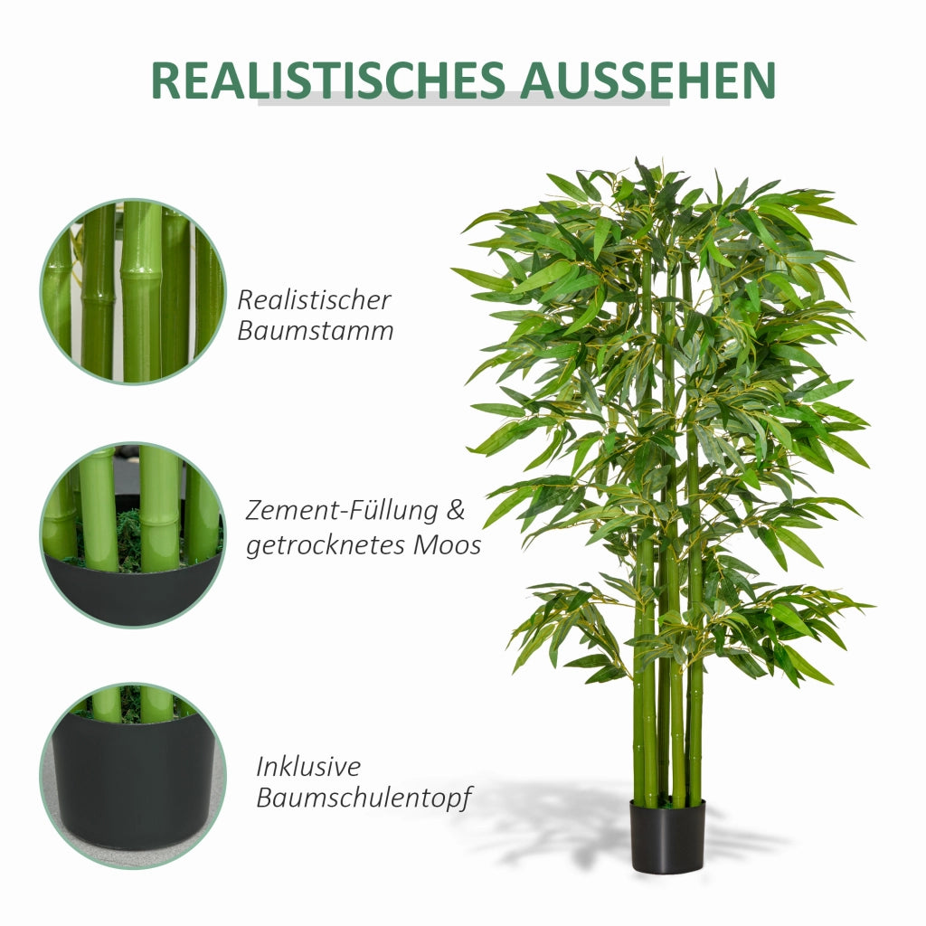 Bamb¨´ Artificiale in Vaso Grande ¨C zephmum ¨C Verde 160 cm