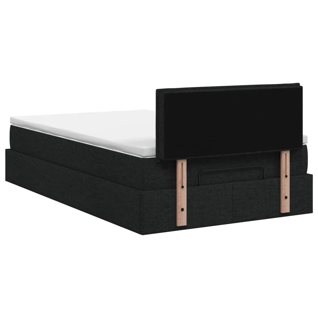 Letto ottomano con materasso Nero 120 x 200 cm Tessuto 3456235