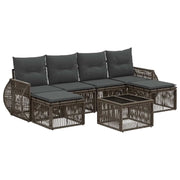 Set Divano da Giardino 7 pcs Grigio e Grigio Scuro polyrattan 3435500
