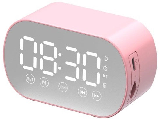 Altoparlante Bluetooth - con display LED retroilluminato, radio, previsioni del tempo - due allarmi acuti - adatto per sonnambuli - rosso