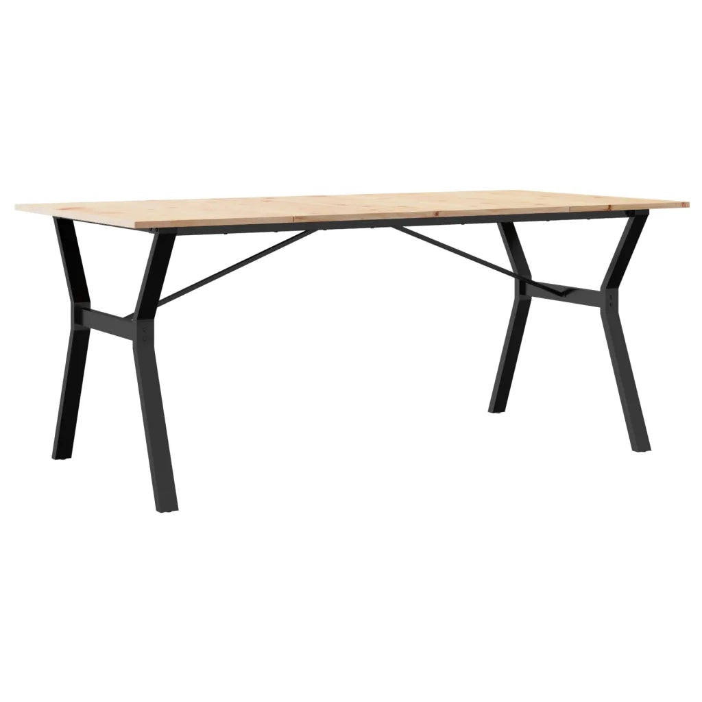 Tavolo da Pranzo | Tavolo da cucina Telaio a Y 180x90x75 cm Legno Pino e Acciaio