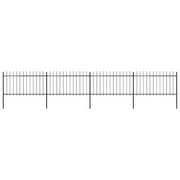 Recinzione da Giardino con Punta a Lancia in Acciaio 671x100 cm Nero 277614