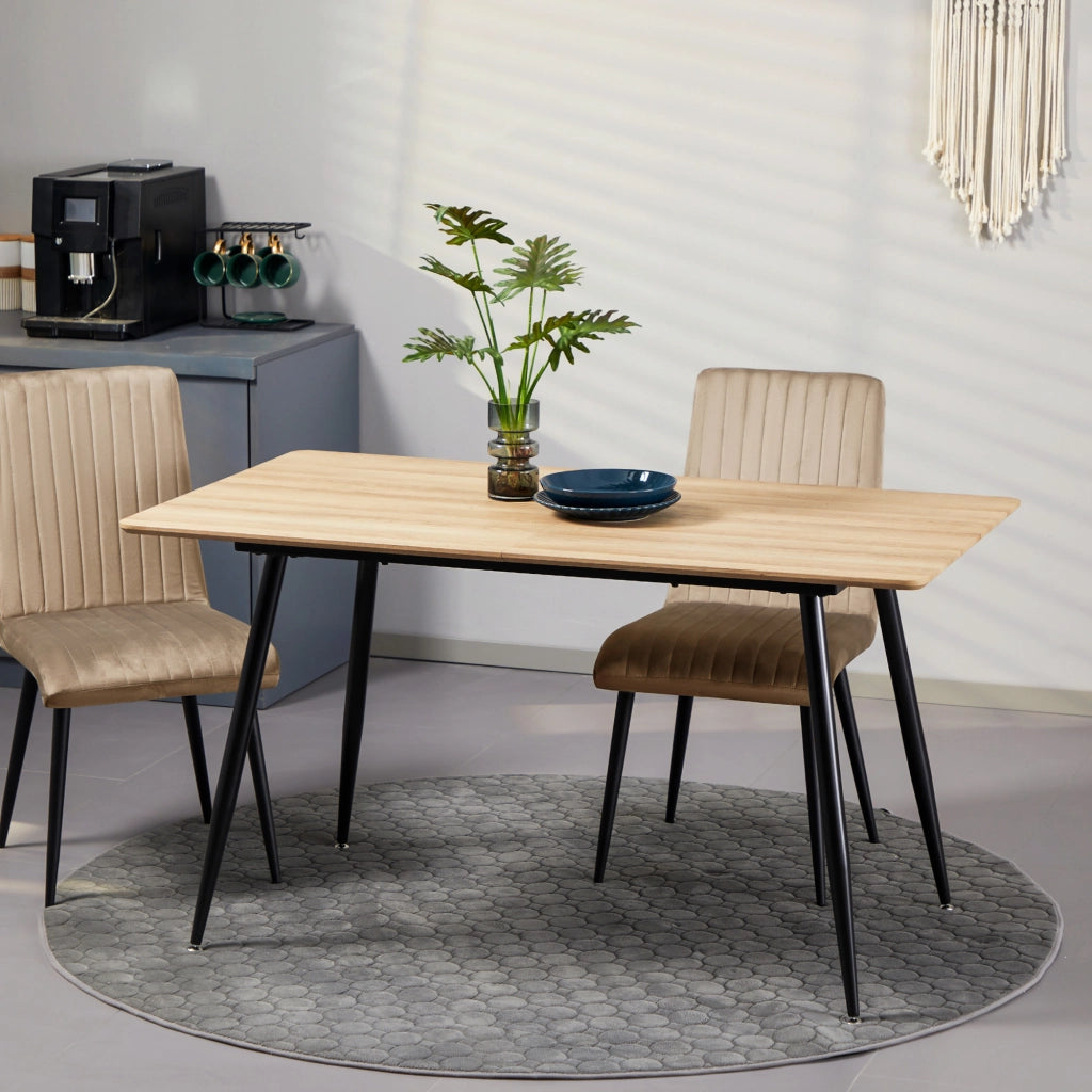 Tavolo da pranzo allungabile 4 persone ¨C zephmum ¨C effetto legno, nero, 140x80x76 cm