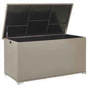 Cesta baule portaoggetti per esterni Cuscino da giardino in finto rattan beige 155 x 75 cm