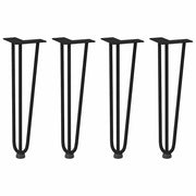 Set di 4 gambe a forcina per tavolino da caffè da 42 cm design moderno con piedini regolabili acciaio nero massiccio 02_0056739