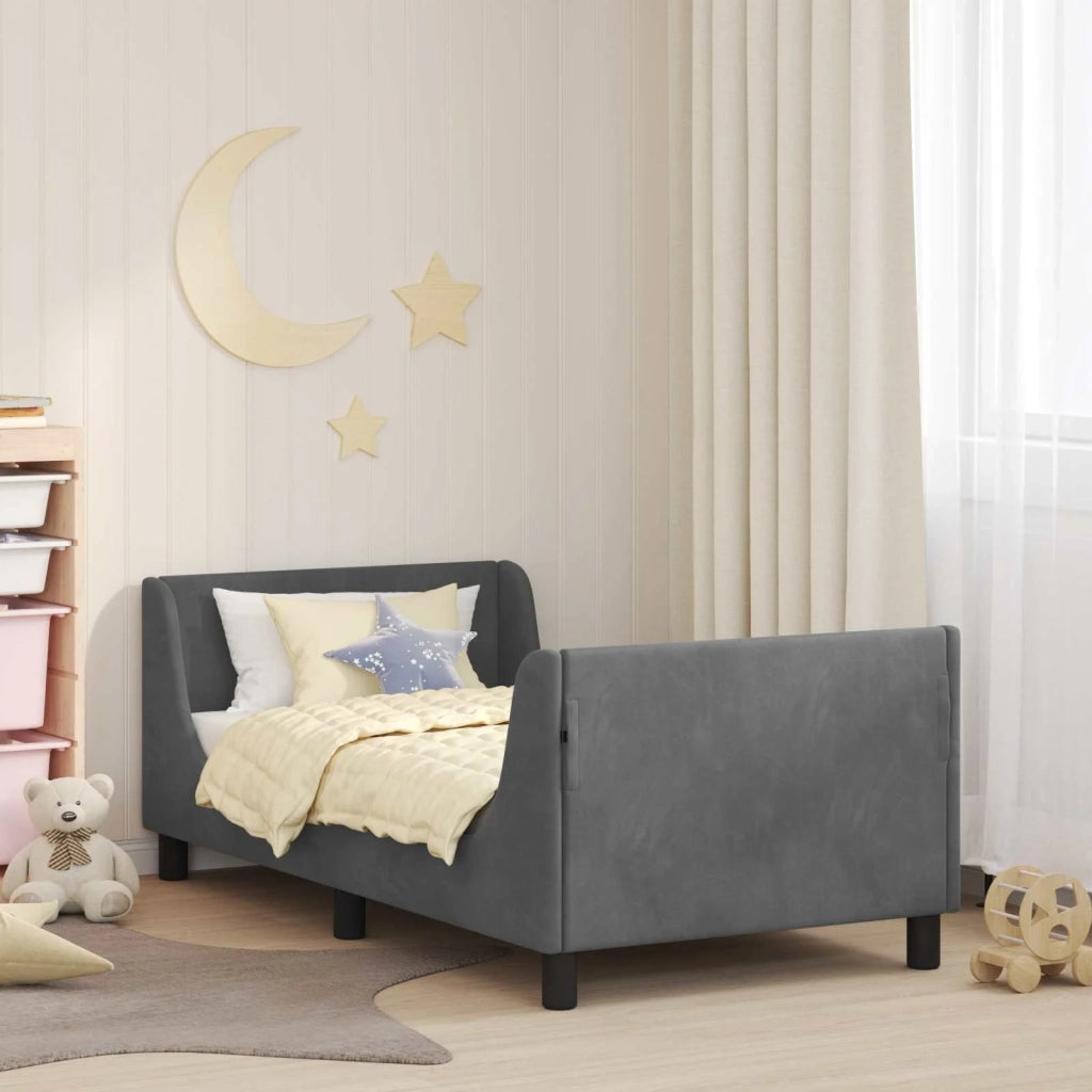 Struttura letto bambini con testata Grigio scuro 80 x 160 cm