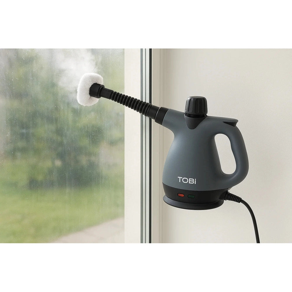 Trade Shop - Pulitore A Vapore Portatile 1500w Con 15 Accessori Per Pulizia Profonda Cucina Bagno Auto -