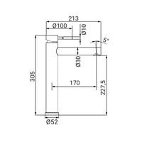 Miscelatore lavabo alto in acciaio spazzolato - Serie Antea