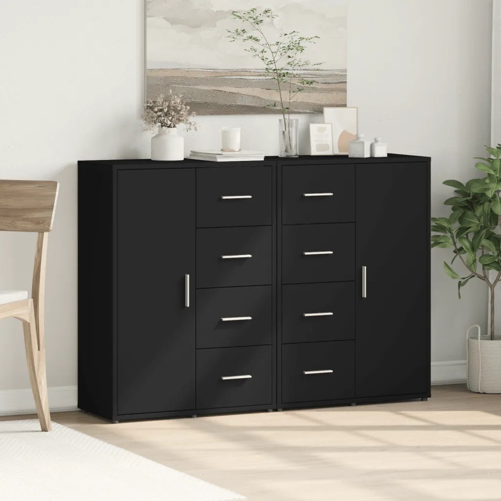 Credenze 2 pz Nere 60x31x84 cm in Legno Multistrato 3276589