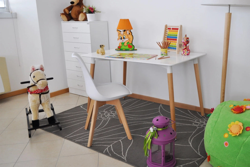 Sedia in plastica bianca, sedia da pranzo piede in legno (2 pz) - Mia - SD08MIPL