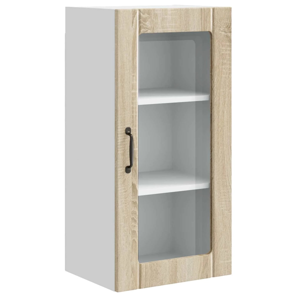 Pensile da cucina | Mobile in vetro da parete PORTO Rovere Sonoma 40 x 31 x 80 cm