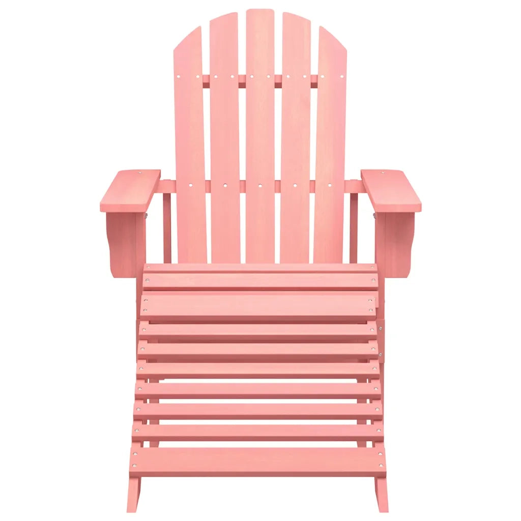 Sedia Giardino Adirondack con Ottomana Massello di Abete Rosa