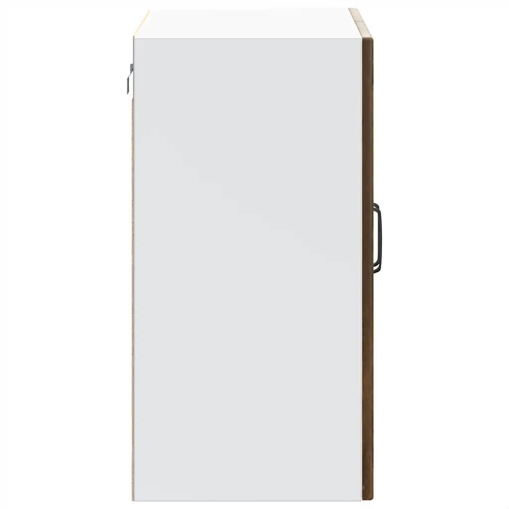 Mobiletto da cucina a parete pratico e di design 80 x 31 x 60 cm con spazio contenitivo ottimale realizzato in legno composito finitura rovere affumicato 02_0050197