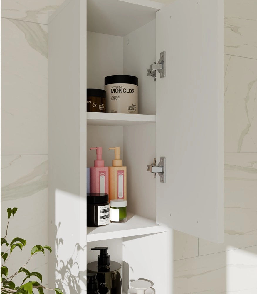 Mobile bagno sospeso MEXY W1D colonna 1 ante 3 ripiani bianco