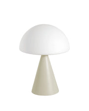 Lampada da Tavolo Blip LED 7W con Regolazione al Tocco e Tecnologia CCT 2700K-4000K, Struttura in Metallo e Vetro Soffiato, Colore Sabbia - Blip