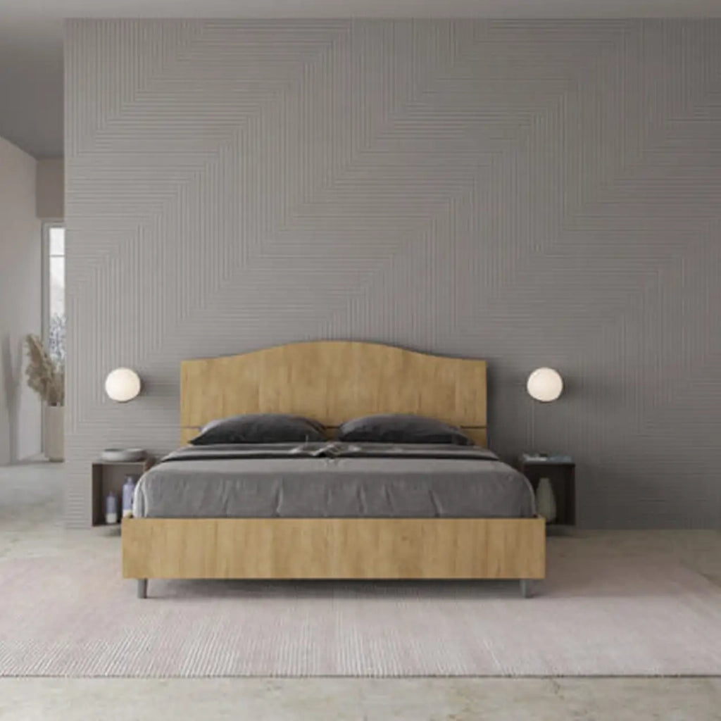 Letto matrimoniale con rete 160x200 quercia Dores