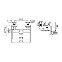 Miscelatore esterno doccia in acciaio spazzolato – Serie Antea