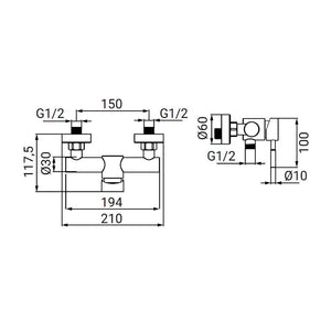 Miscelatore esterno doccia in acciaio spazzolato – Serie Antea