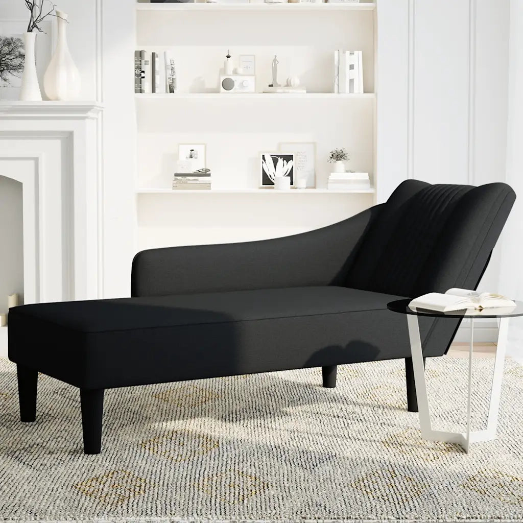Sdraio con Bracciolo Destro in Tessuto Nero CFW1693592