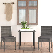 Set da Pranzo da Giardino 3 pz in Polyrattan Grigio 3065699