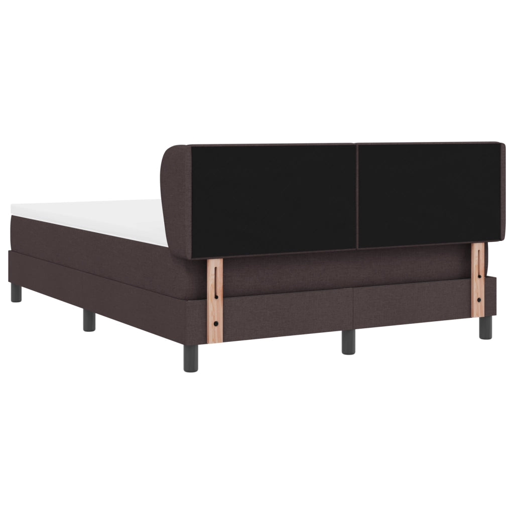 Letto Box con Materasso Marrone Scuro 140x200 cm Tessuto