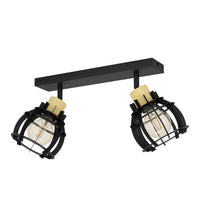 Spot Contemporaneo Stillington 1 In Acciaio Nero 2 Luci E27 40W Ip20