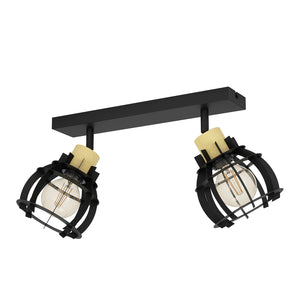 Spot Contemporaneo Stillington 1 In Acciaio Nero 2 Luci E27 40W Ip20