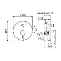 Miscelatore incasso doccia con deviatore in acciaio spazzolato - Serie Antea