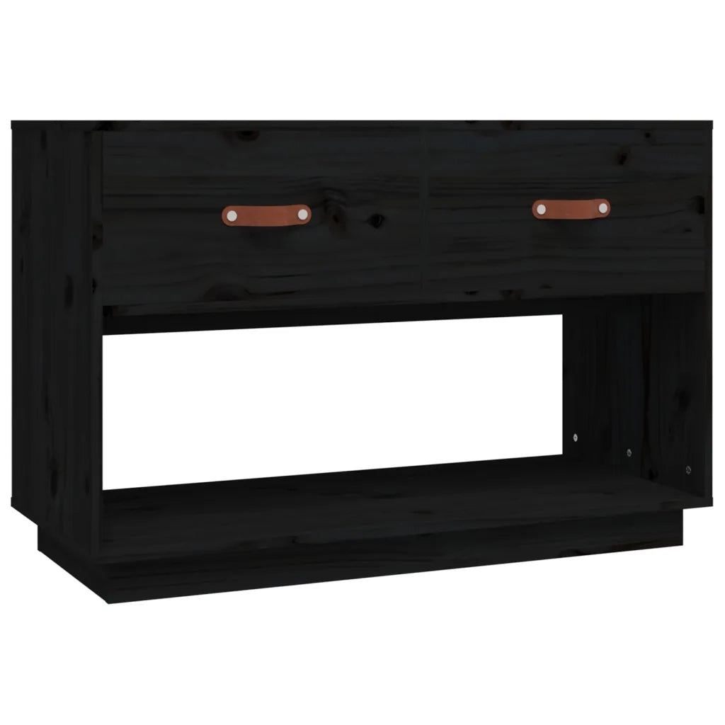 Mobile Porta TV Nero 90x40x60 cm in Legno Massello di Pino 821526