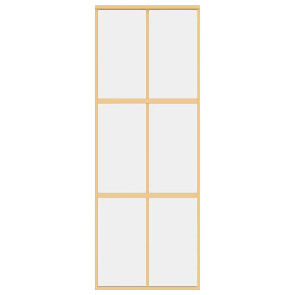Porta Scorrevole Dorata 76x205 Vetro Trasparente ESG Alluminio 155154