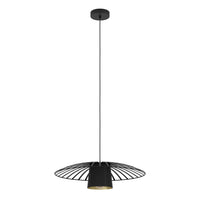 Lampadario A Sospensione Vintage Felixkirk Acciaio Nero Oro 1 Luce E27