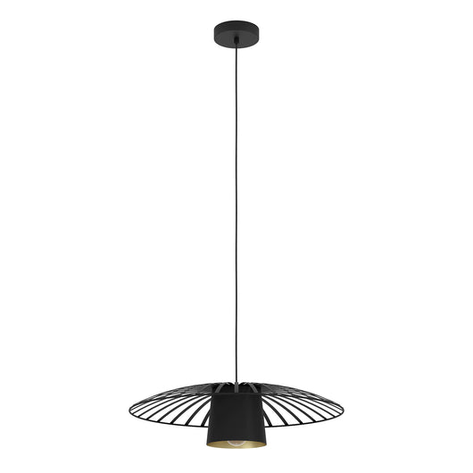 Lampadario A Sospensione Vintage Felixkirk Acciaio Nero Oro 1 Luce E27
