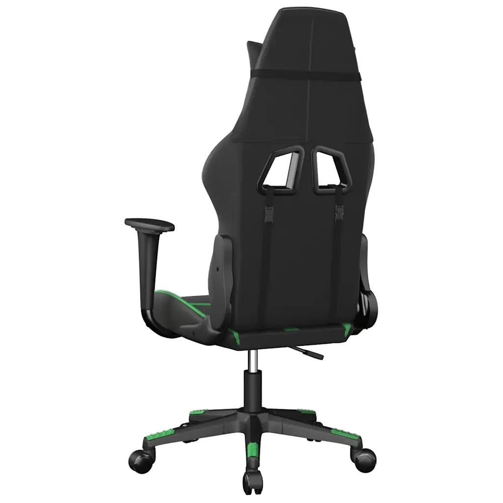 Sedia da Gaming | Sedia da e-sports Massaggiante Nero e Verde in Similpelle