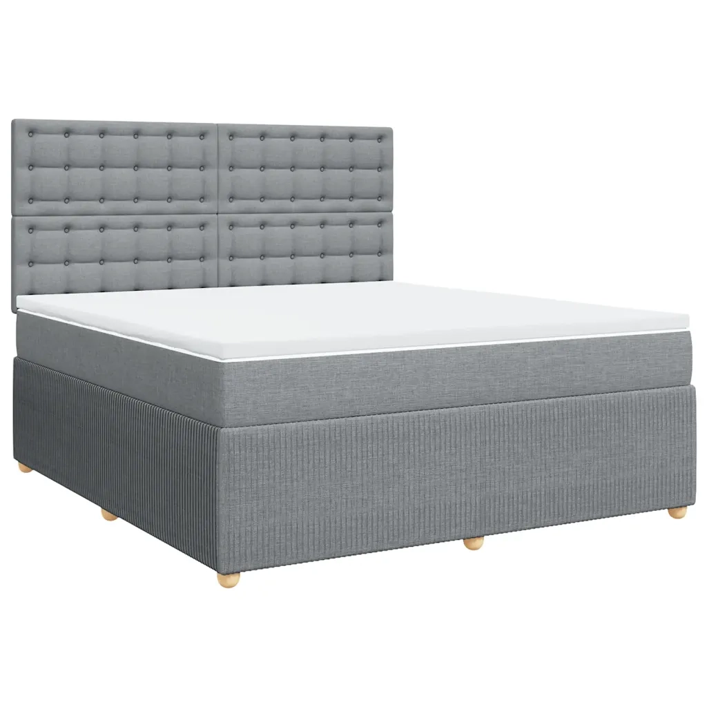 Giroletto a Molle con Materasso Grigio Chiaro180x200 cm Tessuto