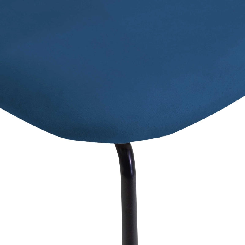 Sedia velluto Sammi blu struttura nero cm 50x57h47/77,5