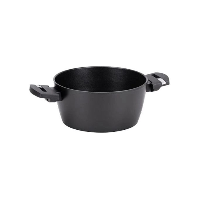 Moneta ARIA RECYCLED CASSERUOLA 2 Casseruola 24 cm in Alluminio 100% Riciclato con Rivestimento Antiaderente Naturale e Fondo Induzione Net Induction colore Nero
