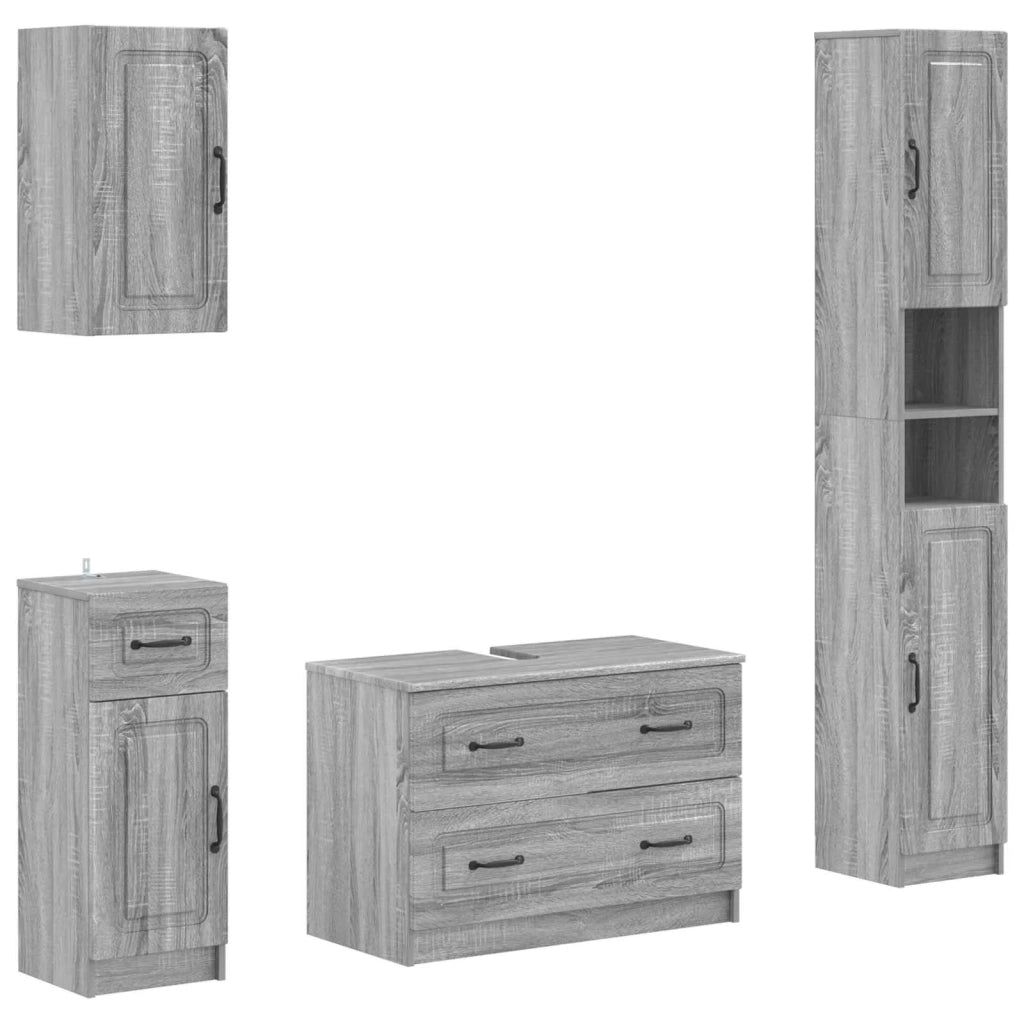 Set di Mobili da Bagno da 4 Pezzi UTRECHT Sonoma grigio 3417978