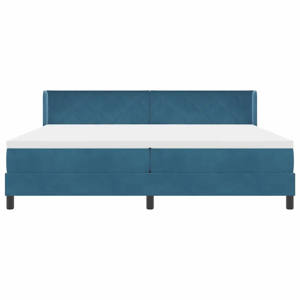 Letto a molle con testiera Blu Scuro 200 x 200 cm Velluto 3341544