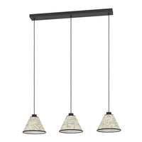 Lampadario A Sospensione Vintage Oxpark Acciaio Nero 3 Luci E27