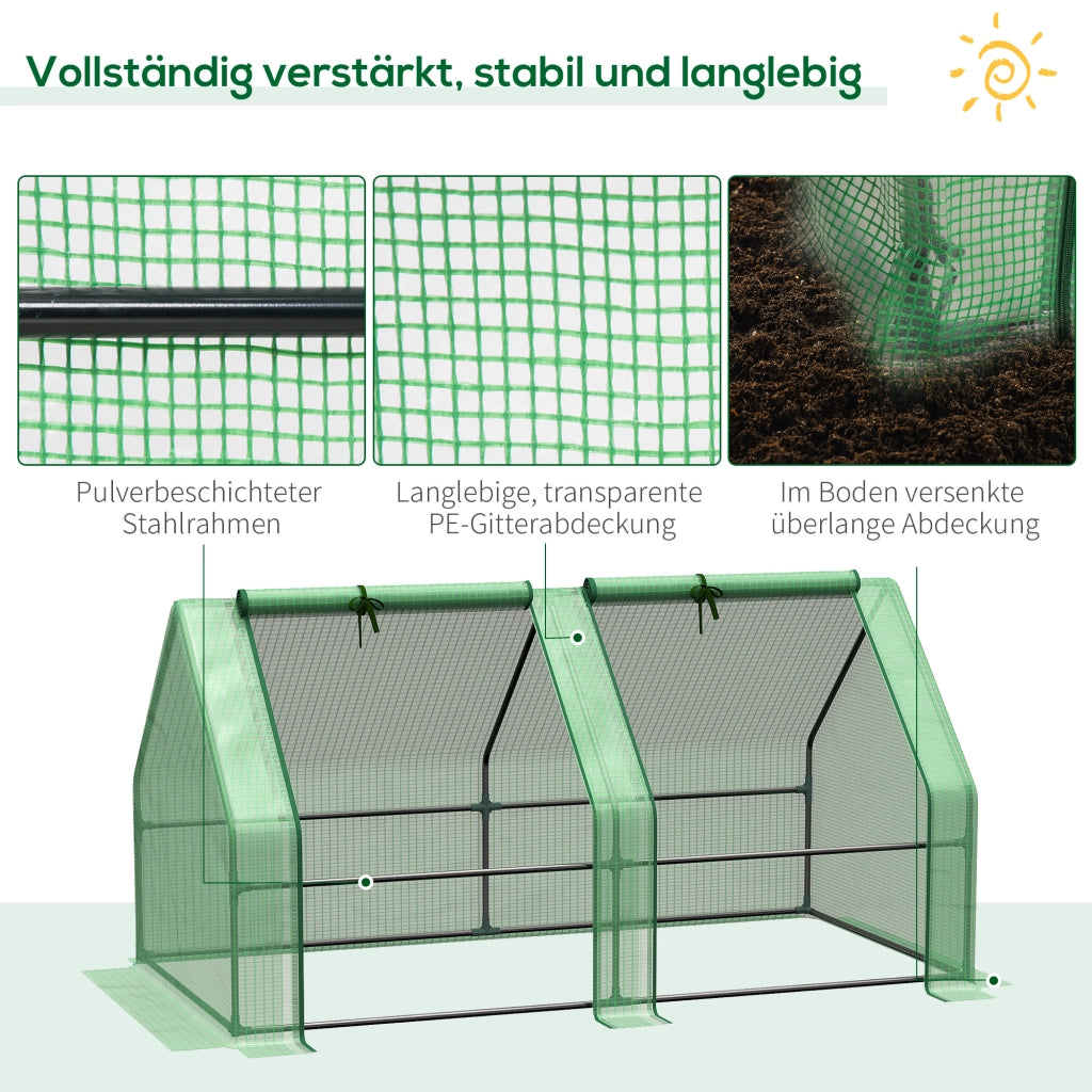 Serra 180x90x90cm per pomodori e piante, robusta serra fredda resistente alle intemperie di colore verde
