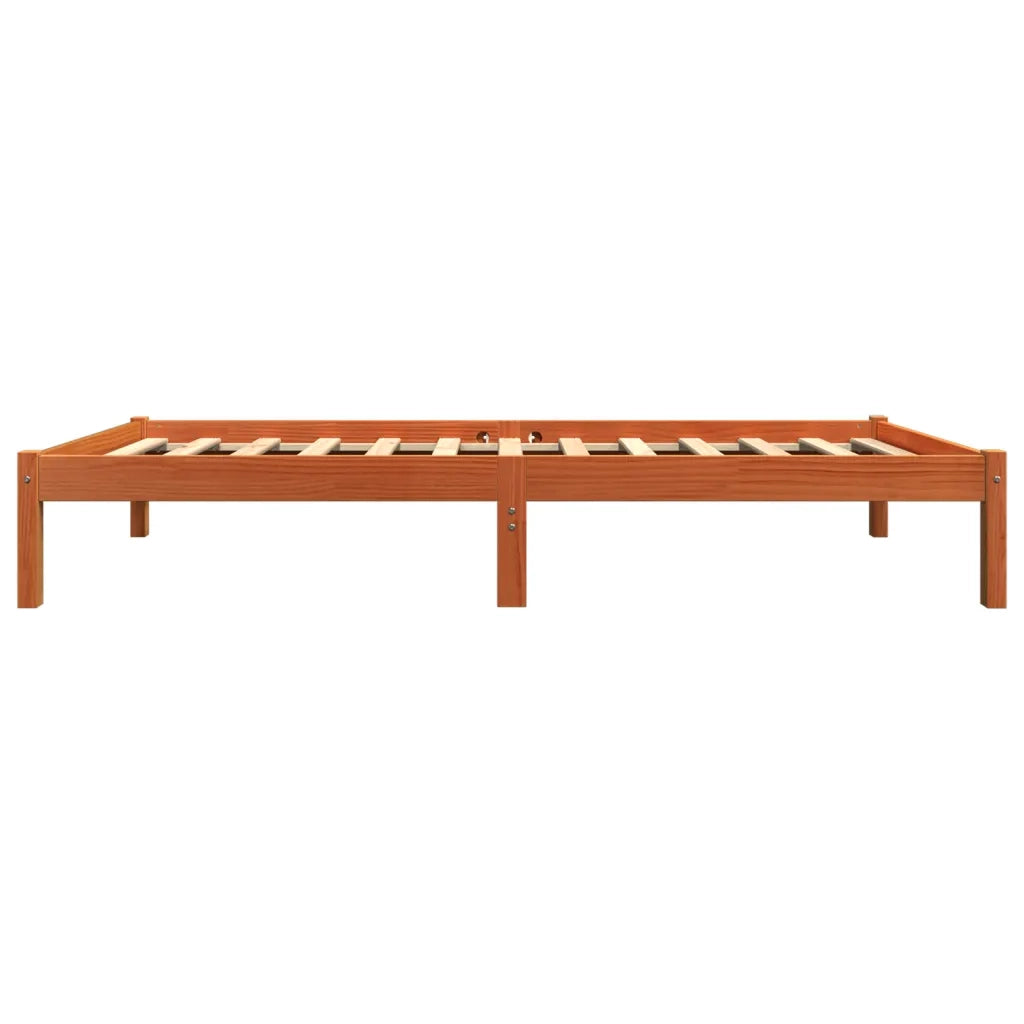 Letto senza Materasso Marrone Cera 75x190 cm in Legno di Pino 844833