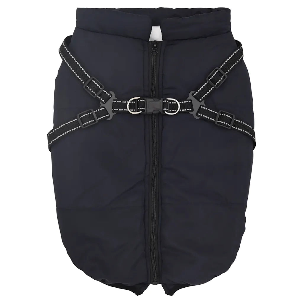 Cappotto Cani Imbracatura Impermeabile Riflettente Blu Navy L52 4019920