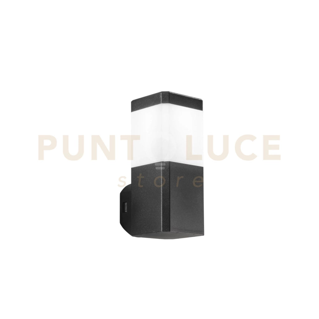 APPLIQUE FOCUS NERA SQUADRATA 1 LUCE ATTACCO GU10 IP65 10X13X24CM