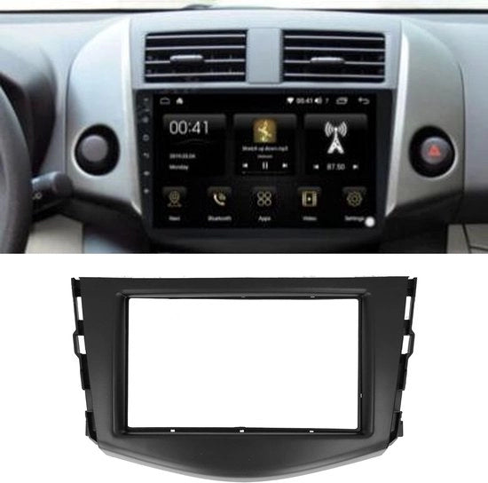 Kit di installazione per doppia console DIN - fascia di navigazione - compatibile con RAV4 2006-2012 - installazione semplice - design elegante - materiale ABS - fascia di navigazione