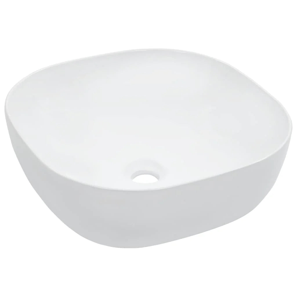 Lavabo da appoggio per l'interno del bagno bagno di servizio cabina WC 42,5 x 42,5 cm ceramica bianca 02_0002626