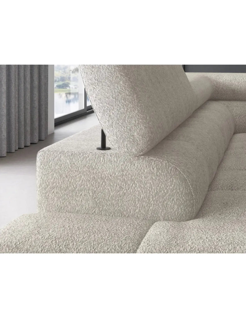 Divano ad angolo sinistro FERRUM Beige chiaro con contenitore 276x93x200cm